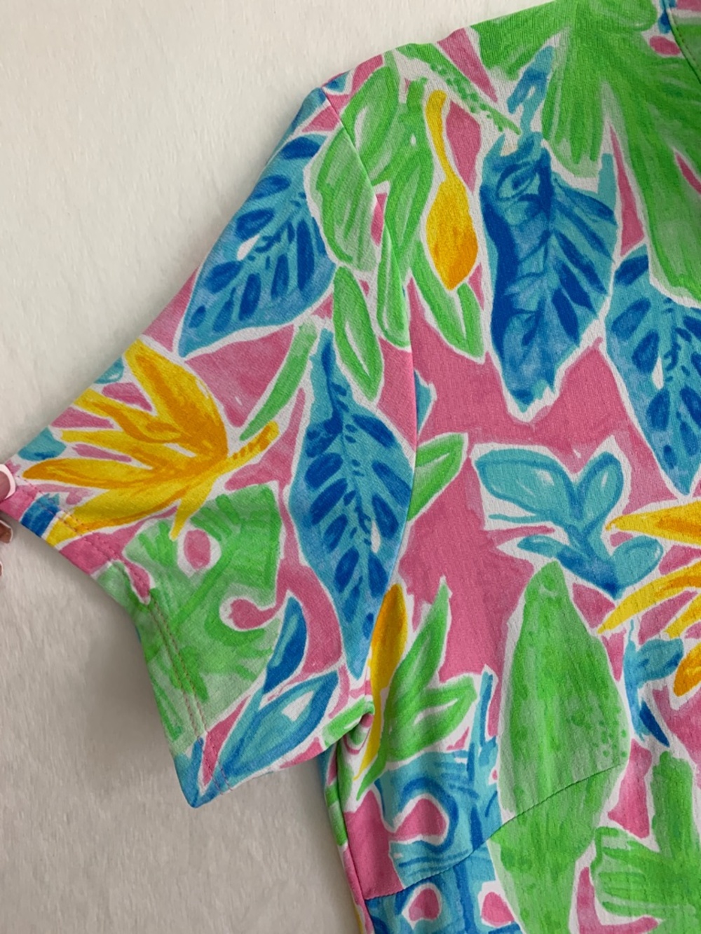 IBKUL Allison Mock Short Sleeve Botanical Print Dress Sz XS - Picture 5 of 12